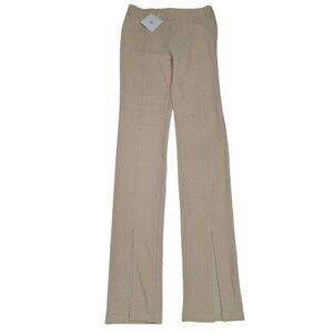 Adika Slit Bottom Pants Pull On Beige Tan Womens Medium Slim Stretch Polyester